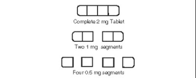 image of multi-scored 2mg capsule - scored tablets